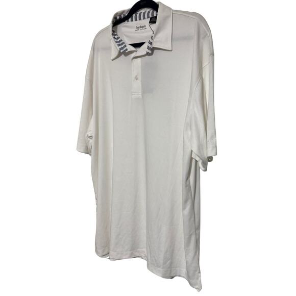 BACKSPIN GOLF THREADS Mens White Navy Knit Stretch Polo Performance NWT 2XL XXL - Picture 2 of 5